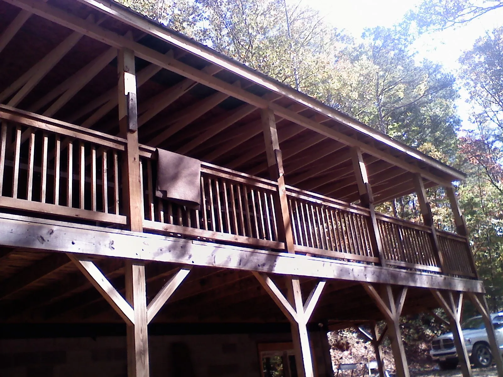 Timber framing under a new elevated porch and deck — Roof Leak Repair in Etters by Roofing Brothers